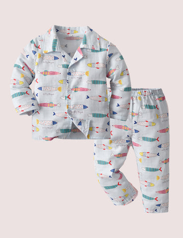 Cartoon Full Print Pajamas Suit