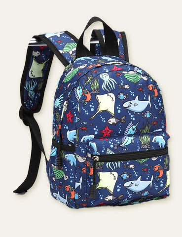 Cartoon Animal Full Printed Schoolbag Backpack