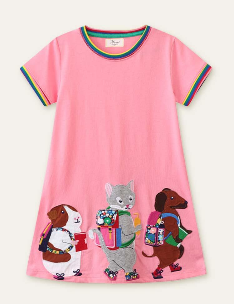 Squirrel Animal Appliqué Dress - CCMOM