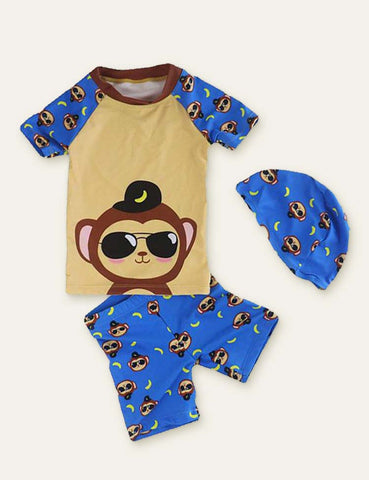 Monkey Swim Suit + Cap