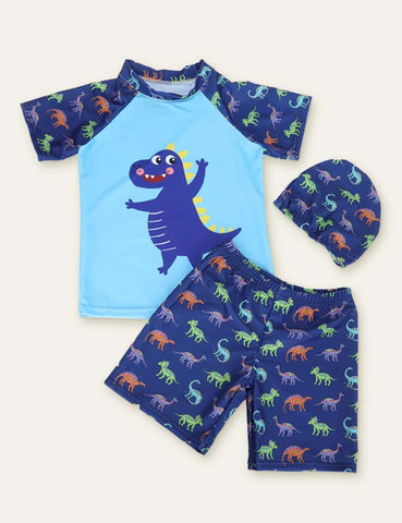 Dinosaur Swim Suit + Cap