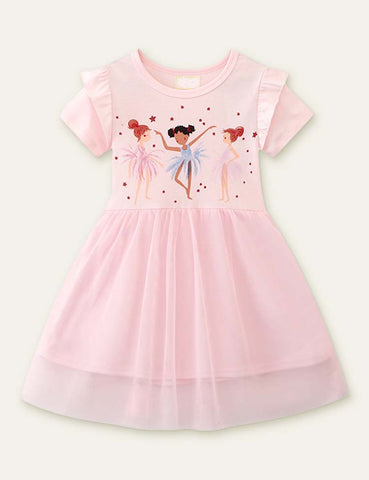 Ballet Girl Printed Dress