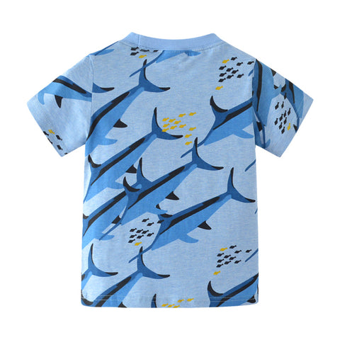 Shark Print Short-Sleeved T-shirt