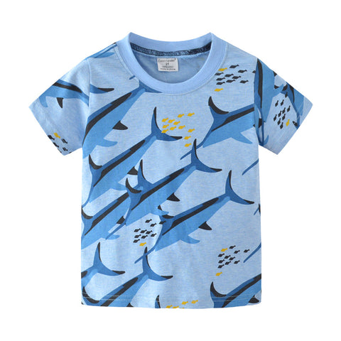 Shark Print Short-Sleeved T-shirt