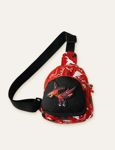 Dinosaur Cartoon Printed Crossbody Bag