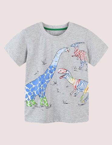 Rainbow Dinosaur Printed T-shirt