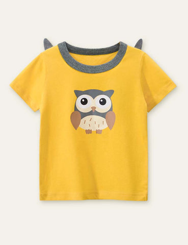 Hedgehog Owl Printed T-shirt