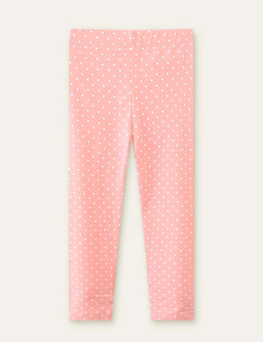 Toddler Solid Color Polka Dot Print Leggings