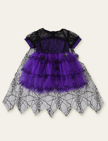 Halloween Spider Printed Mesh Dress