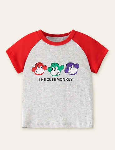 Three Monkeys Printed T-shirt