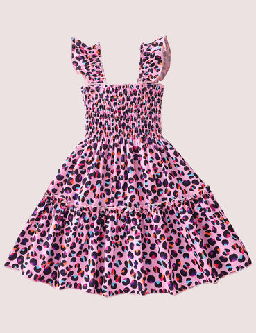 Sleeveless Smock Heart Butterfly Dress