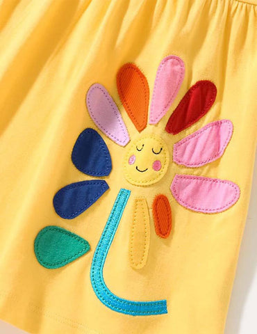 Flowers Appliqué Dress - CCMOM