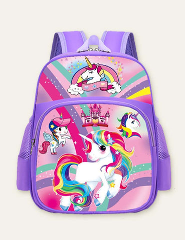 Unicorn Rocket Printed Schoolbag Backpack