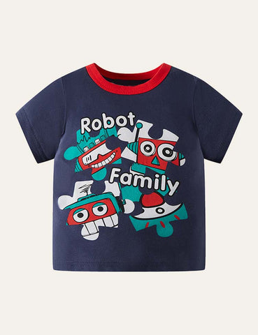 Robot Printed T-shirt