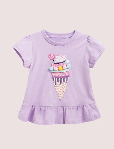 Ice Cream Embroidered T-shirt