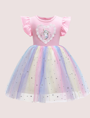 Rainbow Mesh Princess Dress