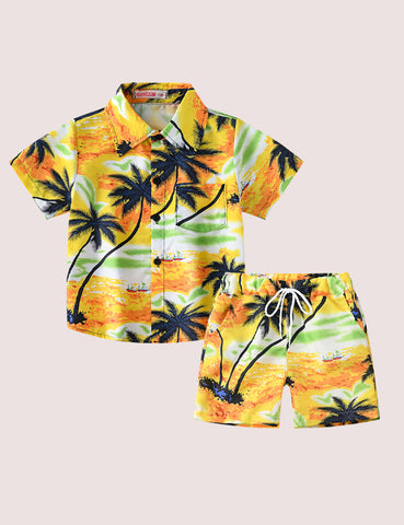 Printed Short Sleeve Suit