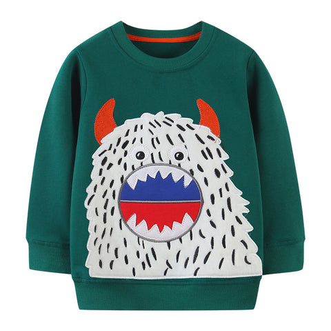 Boy's Cartoon Monster Printed Sweater T-shirt