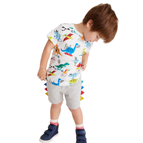 Dinosaur Printed Short-Sleeved T-shirt