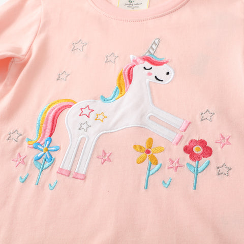 Unicorn Embroidered Bottoming Shirt