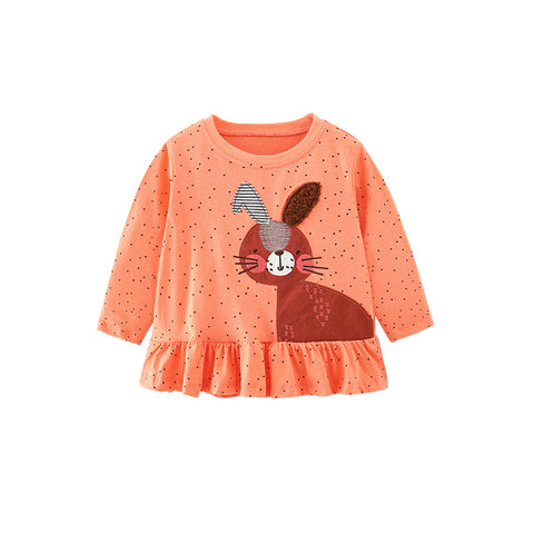 Rabbit Appliqué Long-Sleeved T-shirt