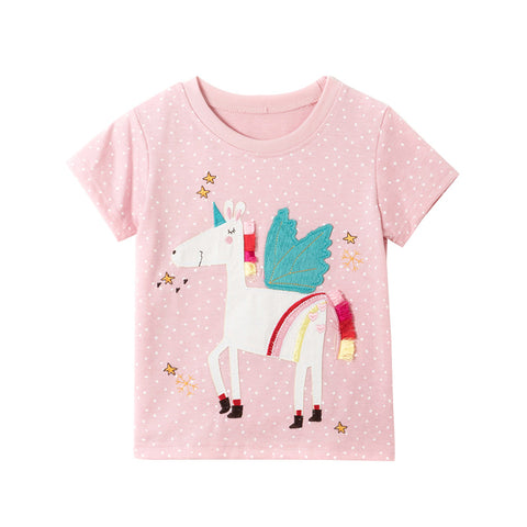 Unicorn Appliqué Short-Sleeved T-shirt