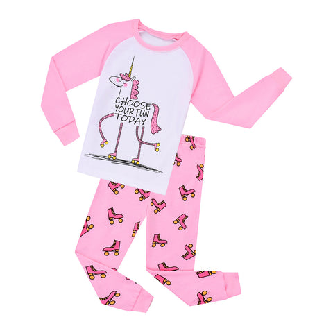 Unicorn Print Cartoon Pajama Suit