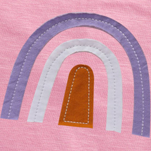 Cute Rainbow Appliqué T-shirt