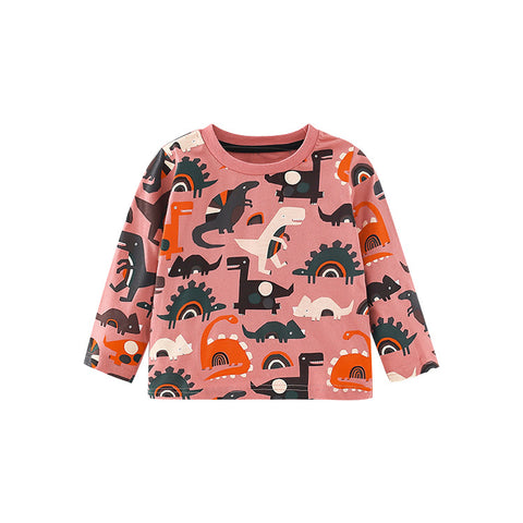 Dinosaur Printed Long-Sleeved T-shirt