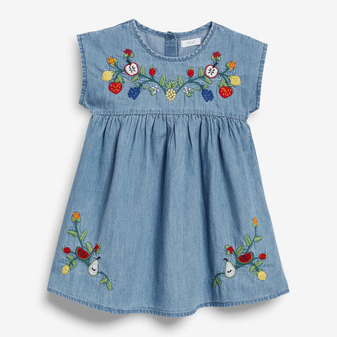 Girls Summer Embroidered Cotton Princess Dress