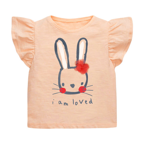 Cartoon Rabbit Line Printed Sleeveless T-shirt