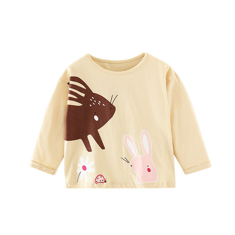 Rabbit Printed Long-Sleeved T-shirt