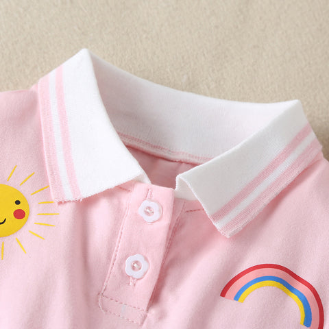 Rainbow Printed Polo Dress