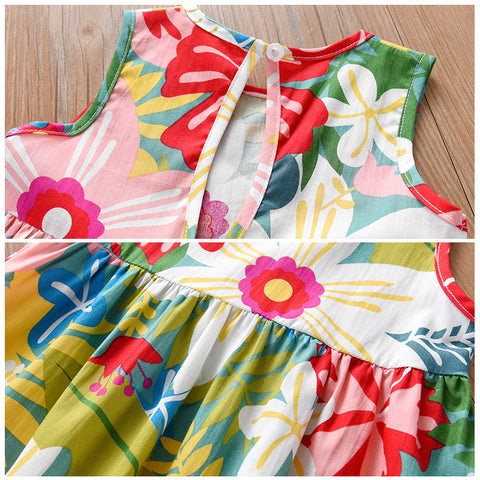 Flower Full Print Beach Dress