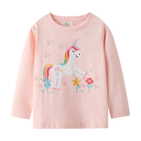 Unicorn Embroidered Bottoming Shirt