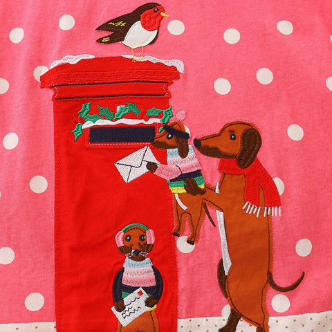 Puppy Post Box Appliqué Dress