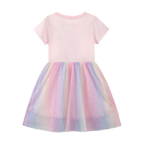 Unicorn Embroidered Short Sleeve Dress