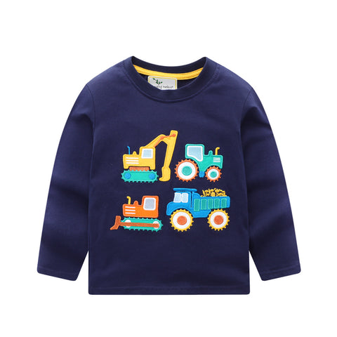 Truck Appliqué Long Sleeve T-shirt