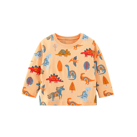 Dinosaur Printed Long-Sleeved T-shirt