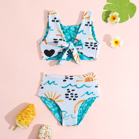 Full Print Split Swimsuit