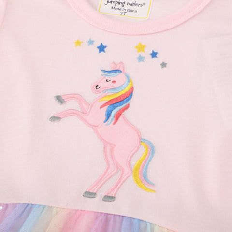 Unicorn Embroidered Short Sleeve Dress