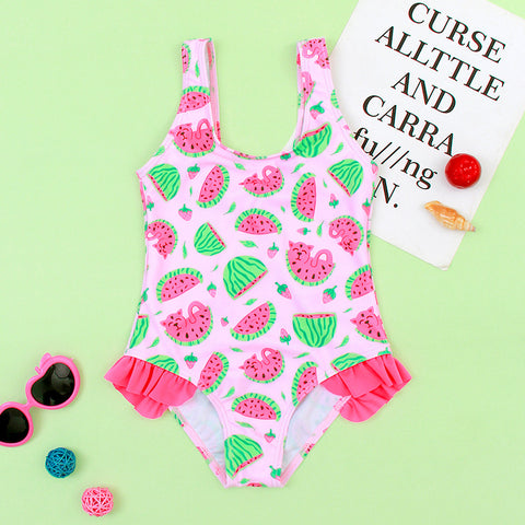 Watermelon Ruffled Swimsuit