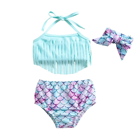 Mermaid Tassel Split Swimsuit