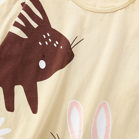 Rabbit Printed Long-Sleeved T-shirt