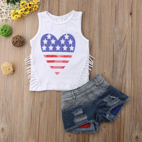 Independence Day Vest Two-Piece Set