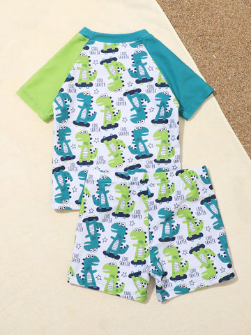 Cute Dinosaur Two-Pieces Swimsuit