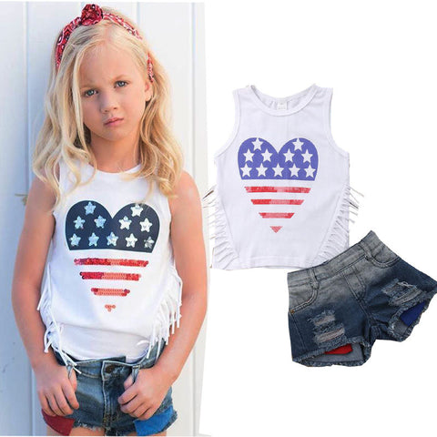 Independence Day Vest Two-Piece Set