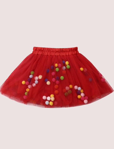 Pom Pom Mesh Skirt