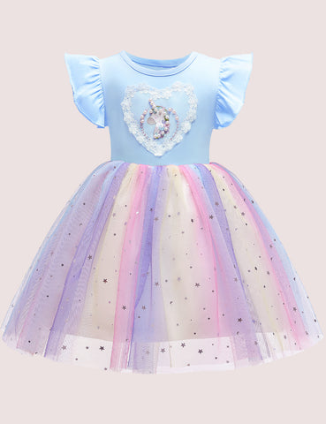 Rainbow Mesh Princess Dress