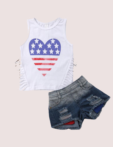 Independence Day Vest Two-Piece Set